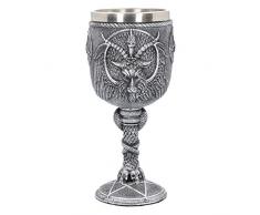 Nemesis Now Baphomet - Copa (17,5 cm, Resina, con Inserto de Acero Inoxidable), Color Plateado