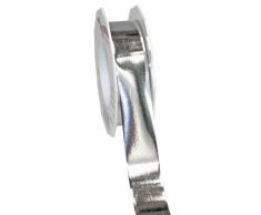 Präsent - Cinta metálica para Regalo (25 mm, 25 m), Color Plateado