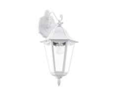 EGLO NAVEDO Aplique de pared para exterior Blanco E27 , IluminaciÃ³n al aire libre , Aplique de pared para exterior, Blanco, Aluminio, Vidrio, IP44, Entrada, JardÃ­n, Patio, Transparente