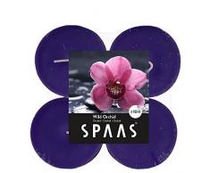 Spaas - Velas de tÃ©, Cera de parafina, taza de aluminio, berenjena, Wild orchid