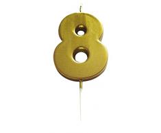 Ciao, Oro Vela numeral 8 (6 cm), 21448