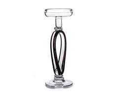EUROCINSA Ref.28285 CANDELABRO DE Cristal Negro, 12Ãx33cm