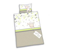 Herding 249591063 - Juego de Funda nórdica y Funda de Almohada con diseño de ovejas, 100 x 135 y 40 x 60 cm, Color Gris