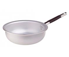 Revuelva Sartenes Agnelli saltapasta y Rice, Radiante, de Aluminio, de Espesor 5 mm, con Mango Tubular de Acero Inoxidable Cool, de Plata, 28 cm