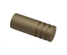 Gardinia - Embellecedor cilíndrico para Cortinas (2 Unidades, Metal, 19 mm de diámetro, 6,5 cm), Color marrón