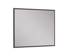 Baikal Espejo de BaÃ±o, Espejo con Marco Negro. OpciÃ³n con y Sin LED. Estilos Que se adaptan al baÃ±o o Cualquier Estancia del hogar. Marco Negro Liso 100 80 cm