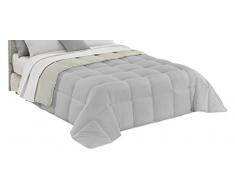 Elegant T-El-Panna/Grigio Chiaro-1Pm Edredón de Invierno, Microfibra, Creme/Gris Claro, 220x260cm