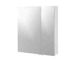 Schildmeyer Basic Armario con Espejo, Madera de ingenierÃa, Blanco, 60 cm