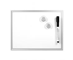 Trendform first4magnets pequeña Pizarra Blanca magnética C/W 2 imanes y rotulador Color Blanco (216 x 280 mm), Color Plateado