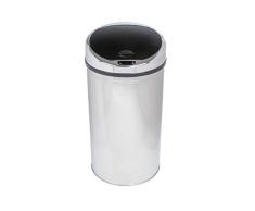axentia Cubo de Basura con Sensor, Cubo de Basura AutomÃ¡tico con Pantalla LED, Basurero de Acero con Tapa ElÃ©ctrica, Aprox. Ã 32 x 63 cm, Plateado