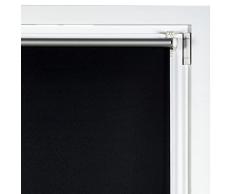 Estores Basic - Estor Opaco, Estor Enrollable instalación sin Tornillos, Ideal para Ventanas abatibles, Negro, 45x180cm