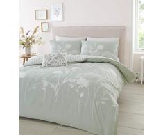 Catherine Lansfield Meadowsweet Floral edredón, Poliéster, Verde, Juego de Cama Individual