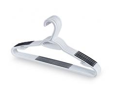 Domopak Living 8001410073686 - Juego de 5 Perchas de plástico, Color Blanco, 0,8 x 42 x 21,5 cm