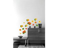 Plage Decoración Adhesiva Capuchinas, Vinilo, Naranja, 21x3x29.6 cm