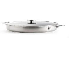 KitchenAid SartÃ©n antiadherente de acero inoxidable sin PFAS de cerÃ¡mica de 28 cm, 4,3 litros, inducciÃ³n, apto para horno, apto para lavavajillas, color plateado