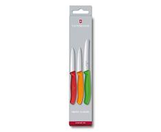 Victorinox Swiss Classic Juego de 3Â cuchillos peladores, inoxidables, aptos para el lavavajillas y de colores