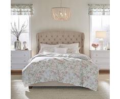 Laura Ashley Home - Juego de Funda de edredón King, Ropa de Cama Reversible de algodón con Fundas a Juego, decoración Transpirable para Todas Las Estaciones (Madelynn Blue, King)