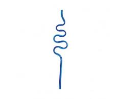 Unique Party Pajitas pequeÃ±as de plÃ¡stico 49130 Squiggle, 19 cm, multicolor, 12 unidades, paquete de 12