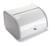 Versa 10370215 Panera blanca metal mate grande, 17,5x26,5x30 cm