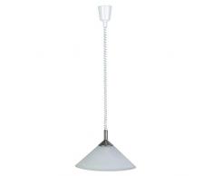 BRILLIANT lámpara Ariana, lámpara de suspensión 40cm silla de ruedas hierro / blanco-alabastro | 1x A60, E27, 60W, adecuado para lámparas estándar (no incluidas) | Escala A ++ a E | Altura regulable m