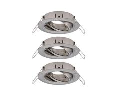 Paulmann Set 92485 Luminaria LED Choose Spot orientable, máx. 3x10 W, Foco Techo, Acero Mate, lámpara empotrable, Aluminio, Iron Brushed