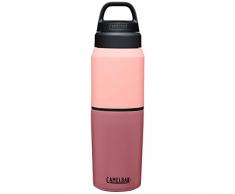 CAMELBAK Botella de Acero Inoxidable Aislada al VacÃ­o MultiBev de 500ml con Vaso de 350ml Agua, Unisex, Rosa Terracota/Vino, 500 ml