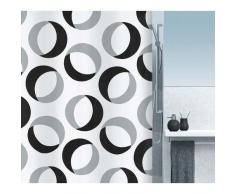 Spirella 180 x 200, Gris colección Rings, Cortina de Ducha Textil, 100% Polyester