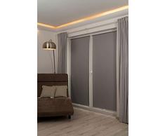 K-Home Persiana Enrollable, Color Gris, 90 cm x 150 cm (Ancho x Largo)
