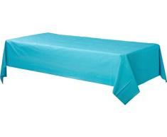 amscan - Mantel de plÃ¡stico Rectangular, Color Azul caribeÃ±o (77015-54A)