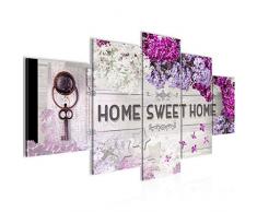 Runa Art 503751a - Cuadro de pared (200 x 100 cm, lienzo XXL, 5 piezas, fabricado en Alemania, listo para colgar), color morado