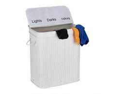 Relaxdays Ropa Sucia, BambÃº, 3 Compartimentos de 30 L, Cesta Colada con Tapa, Asas, 63x55x35 cm, Colores a Elegir, 50% 30% poliÃ©ster 20% cartÃ³n