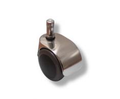 HJH Office - 619015 ruedas para suelo duro ROLO LUX 10 mm / 50 mm cromado, borde de goma, estable, para laminado, paquet, baldosas, protección del suelo, frenado sin carga, ruedan bien, ruedas de diseño