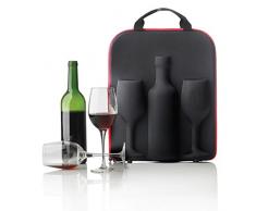 XD Design Estuche de Vino Swirl, Tela, Negro y Rojo, 39x8.5x29 cm