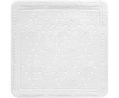 Baveno Alfombrilla para bañera, 100% Caucho sintético, sin PVC, Blanco, 55 x 55 cm