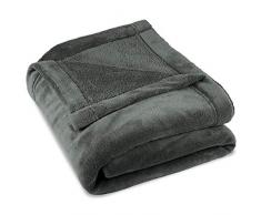 CelinaTex Montreal Manta Suave Manta de Microfibra Tejido de colarina 150 x 200 cm Gris