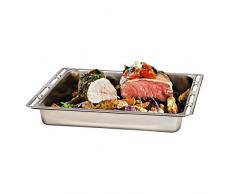 Xavax 00111504 Rectangular Acero Inoxidable - Bandeja de Horno (Rectangular, Plata, Acero Inoxidable, 465 mm, 370 mm, 70 mm)