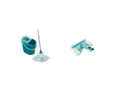 Leifheit 7109-Classic Mop Set, Compuesto, Multicolores, 39X29X29 Cm + Flexipad - Mopa Para Limpia Azulejos Telescopio, Verde