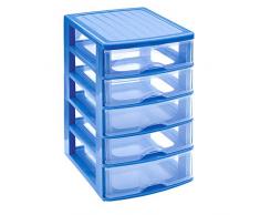 Plastic Forte, Cajonera sobremesa, Azul, 5 Cajones