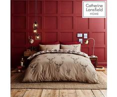 Catherine Lansfield Stag - Juego de Funda de Edredón y Almohada para Cama de Matrimonio Super King