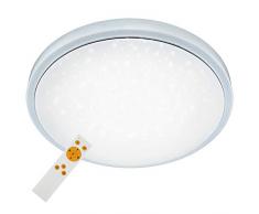 Briloner Leuchten – Lámpara LED de techo, DIMM Bar, tono ajustable: caliente fría Lámpara de techo con función de luz de noche, temporizador, mando a distancia, D: 38.5 cm, 24 W, metal, integrado, 24 W, color blanco, 38.5 x 38.5 x 8.3 cm