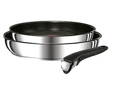 Tefal Ingenio Preference - Juego de 2 Sartenes + Mango extraÃble: 2 Sartenes de 24/28 cm de acero inoxidable, mango intercambiable, sartenes antiadherentes, Thermospot, apto todo tipo cocinas y horno