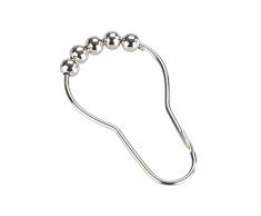 WENKO Anillas cortinas 12 piezas - Juego de 12 unidades de anillos para cortina de ducha con sistema de deslizamiento, Metal cromado, 3 x 3 cm, Cromo