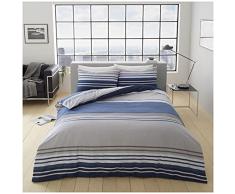 GC GAVENO CAVAILIA Juego de Ropa de Cama de Lujo a Rayas, Funda de edredÃ³n Reversible Doble, Fundas de edredÃ³n de polialgodÃ³n, Azul