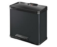 Hailo Ãko Duo Plus 30 Cubo de Basura, Metal, Negro, 47 x 35 x 44 cm