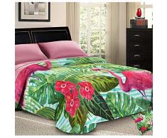 PETTI Artigiani Italiani, Edredon NÃ³rdico de Microfibra, OtoÃ±o-Invierno, 100% Made In Italy, Flamencos, Cama 135 (120/130 x 190/200 cm)