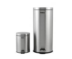 Beldray â Papelera con Tapa de Cierre Suave, Acero Inoxidable, Plateado, 30 & 5 Litre