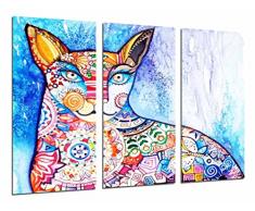 Cuadro FotogrÃ¡fico Decoracion mandala de gato de colores TamaÃ±o total: 97 x 62 cm XXL