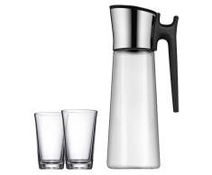 WMF - Set de agua, jarra de agua de 1,5l, altura 31cm y sistema Close Up y 2 vasos, tapón color negro, colección Basic