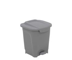 Tramontina Cubo de basura y basura de 15 litros con pedal y tapa, plástico, 31 cm de largo x 34 cm de ancho x 37,5 cm de alto, gris, 92811421