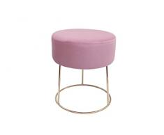 ECHTWERK Taburete Redondo Marilyn con Patas de Metal Doradas, para Dormitorio y Sala de Estar, reposapiÃ©s de hasta 150 kg, Color Rosa, 35,5 x 35,5 x 40,5 cm